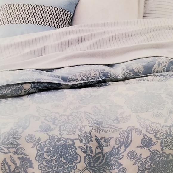 Ralph Lauren Home king Duvet Cover Set Joanna Floral 3 Piece Reversible Blue - Picture 15 of 15